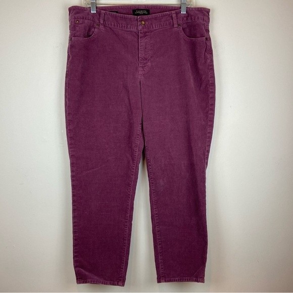 Talbots Pants - Talbots Flawless Five-Pocket Petite Boyfriend Burgundy Corduroy Pants Size 16P